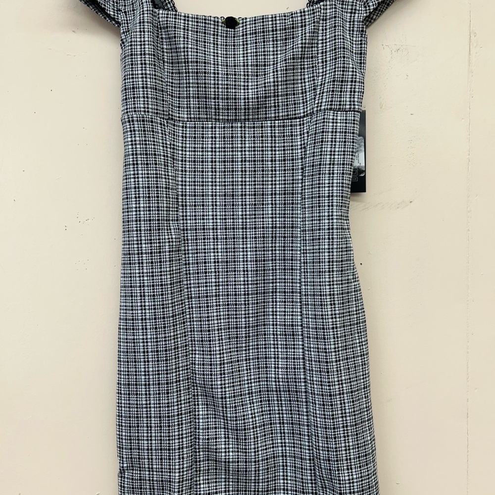 Derek Heart Black and White Plaid Mini Dress